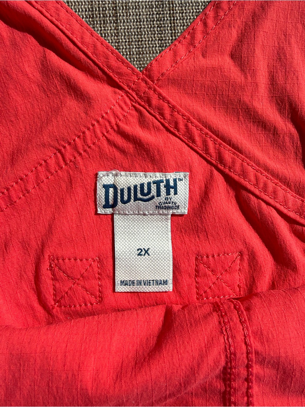 Duluth Red Women's Short Overalls Romper - Picture 4 of 4